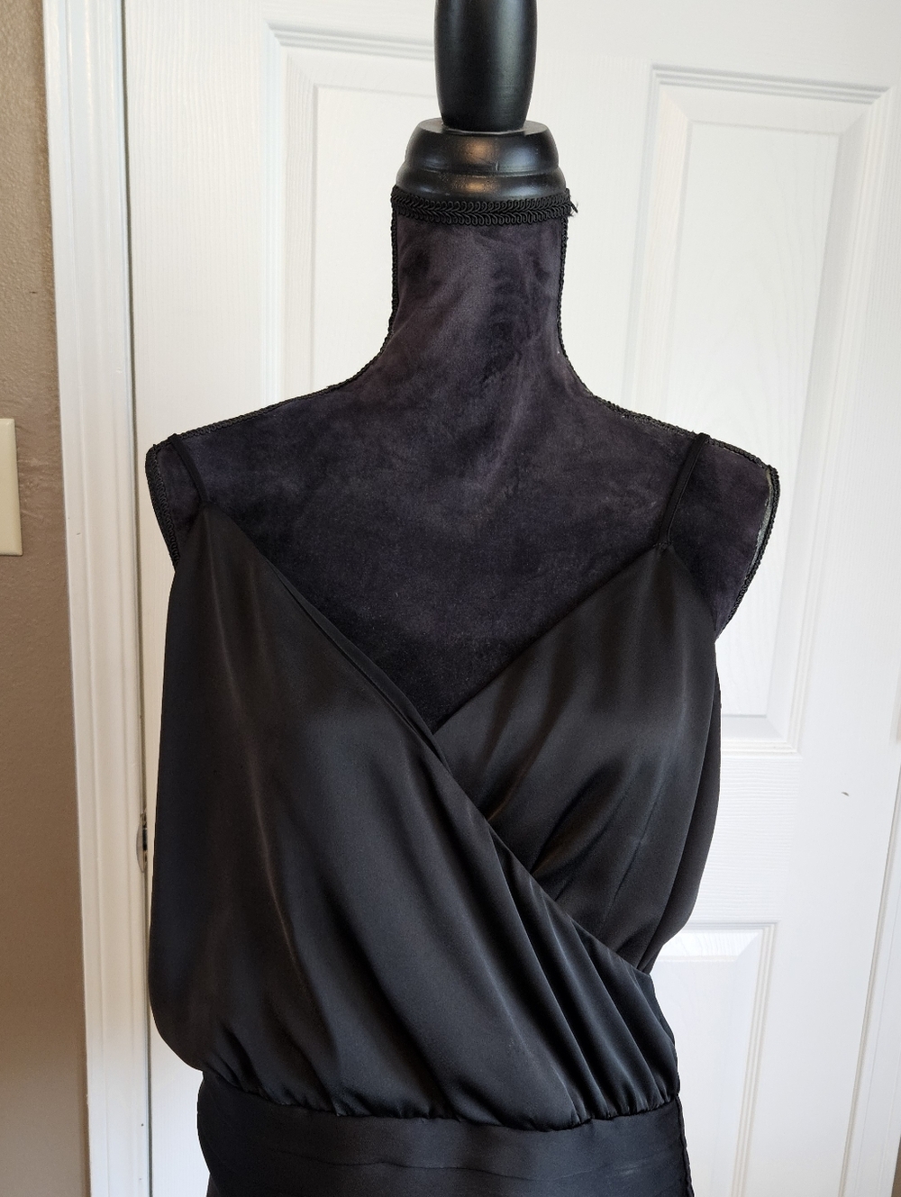 Express Black Satin Surplice Camisole